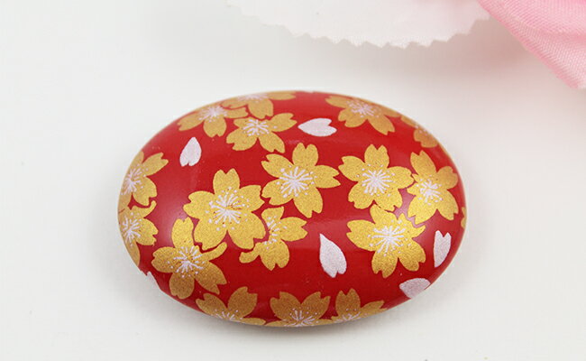 【ふるさと納税】有田焼帯留め 赤金桜紋様 有田焼アクセサリー二宮閑山 A15-40 サムネイル2