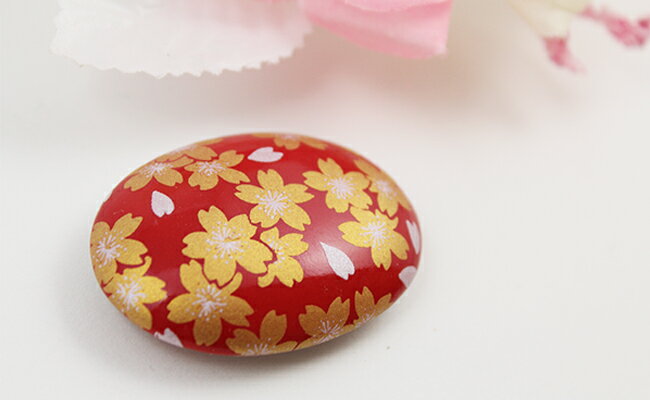 【ふるさと納税】有田焼帯留め 赤金桜紋様 有田焼アクセサリー二宮閑山 A15-40 サムネイル3