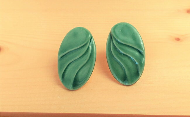 noji(楠 -kusunoki-)♪有田焼 サークルイヤリング A10-142