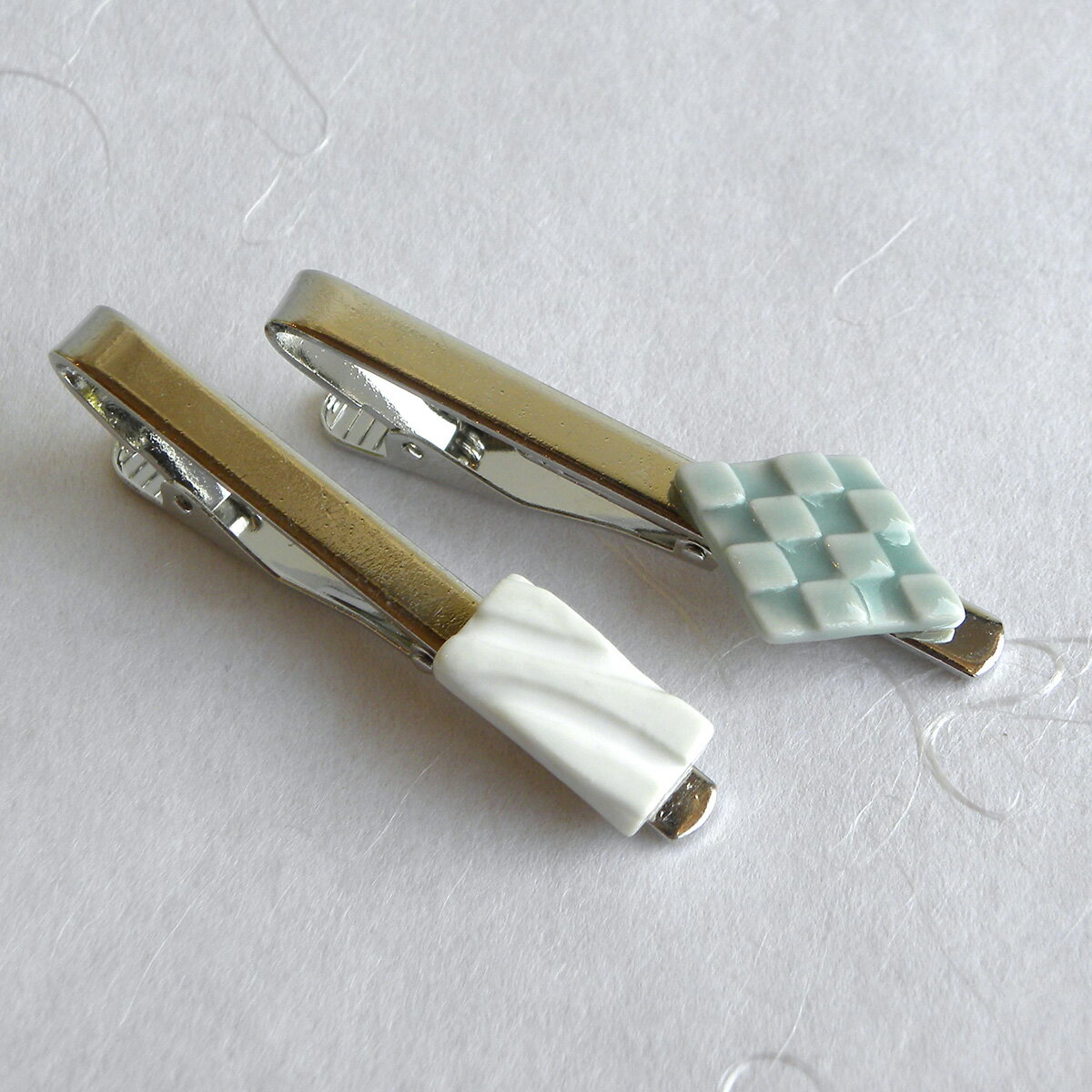 【ふるさと納税】noji(楠 -kusunoki-) 有田焼ネクタイピン2個セット A12-217 サムネイル2