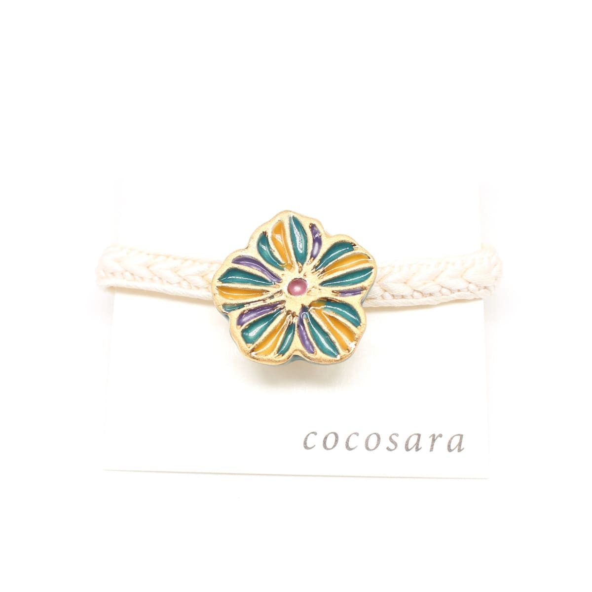 【ふるさと納税】cocosara Elegantなお花の帯留（黄・緑・紫） おしゃれ アクセサリー 磁器 和装小物 着物用 A12-210 サムネイル2