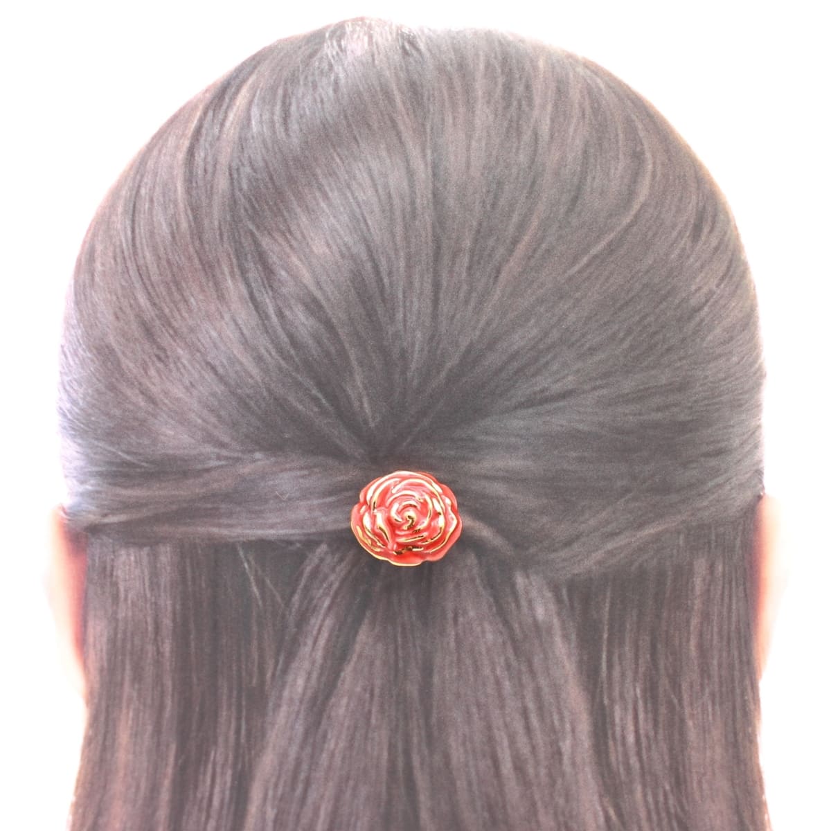 【ふるさと納税】有田焼 The longed-for red rose ヘアゴム＆イヤリング 2個セット【cocosara】真鍮金具 上絵金彩 純金使用 レディース アクセサリー 手作り 赤いバラ 贈り物 プレゼント 有田焼アクセサリー 10000円 1万円 A10-187 サムネイル3