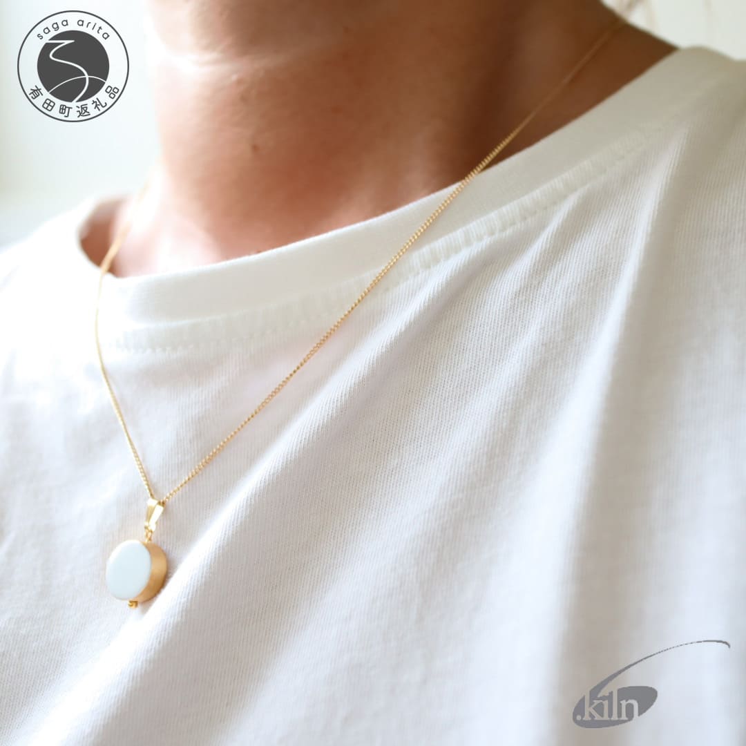 白磁ネックレス【6.kiln】アクセサリー 白磁 有田焼 清六窯 A24-155