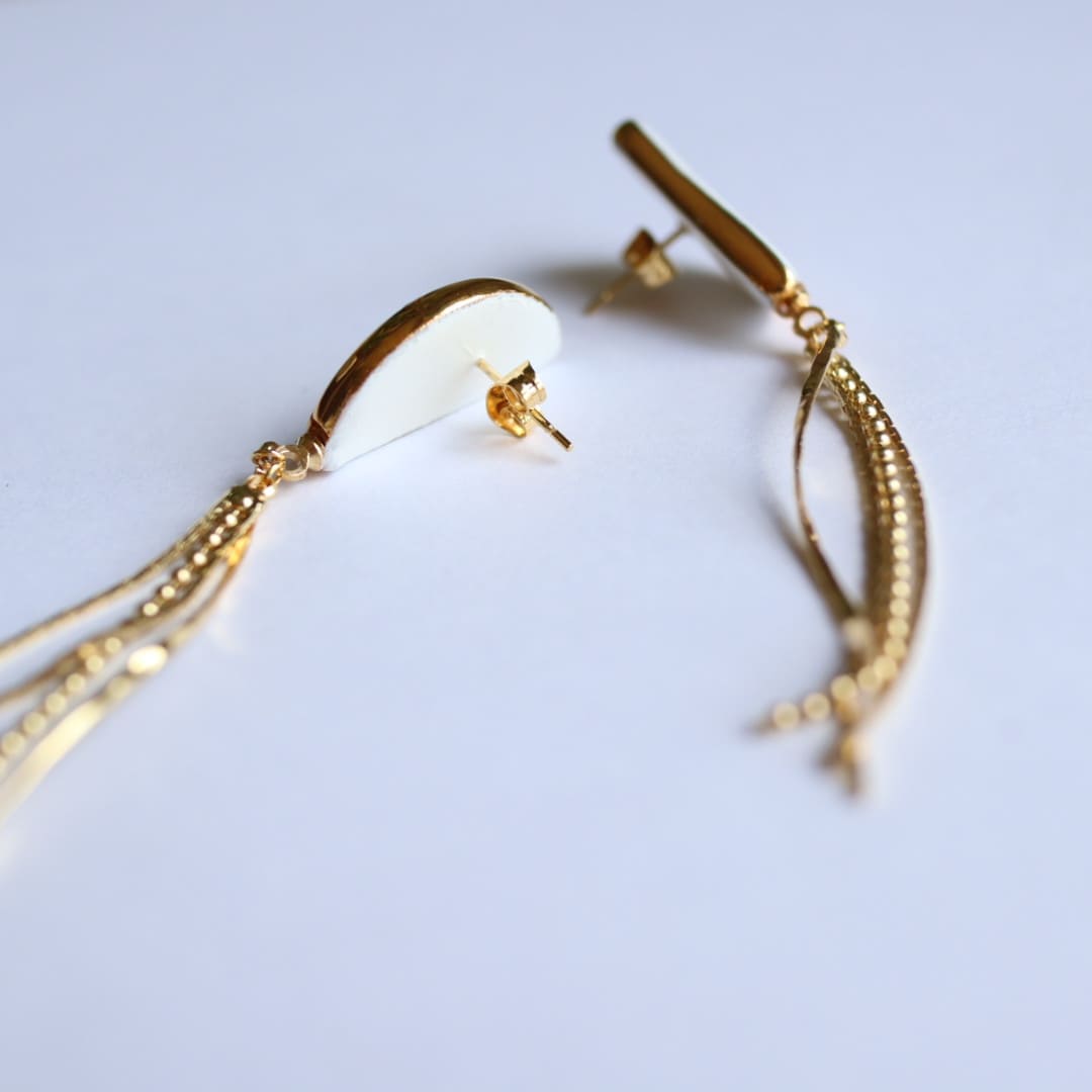 【ふるさと納税】白磁半月 ピアス【6.kiln】アクセサリー 白磁 有田焼 清六窯 35000円 3.5万円 A35-583 サムネイル3