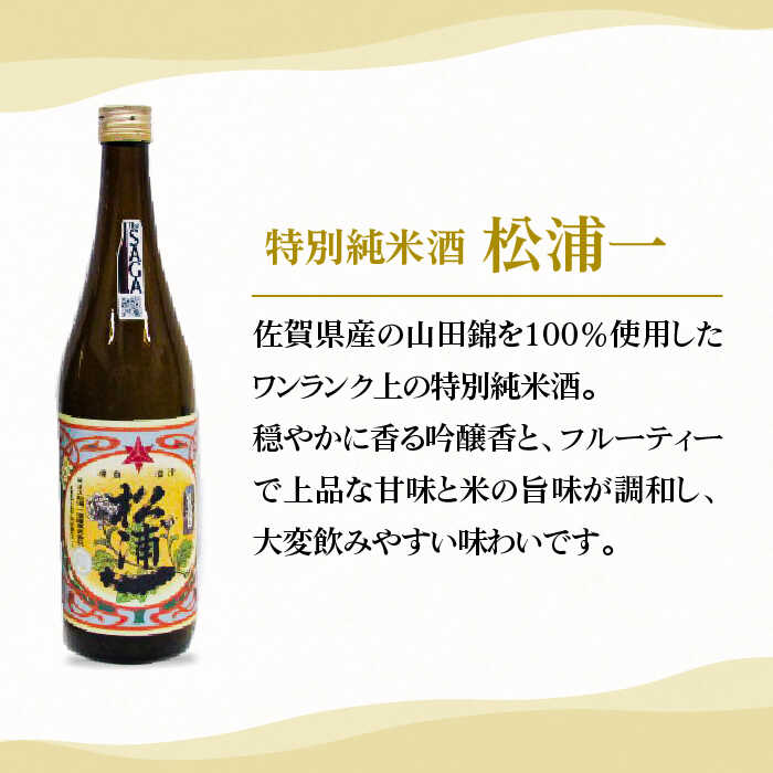 【ふるさと納税】松浦一 純米酒セット 720ml 3本 【大串酒店】 [HAK009] サムネイル2