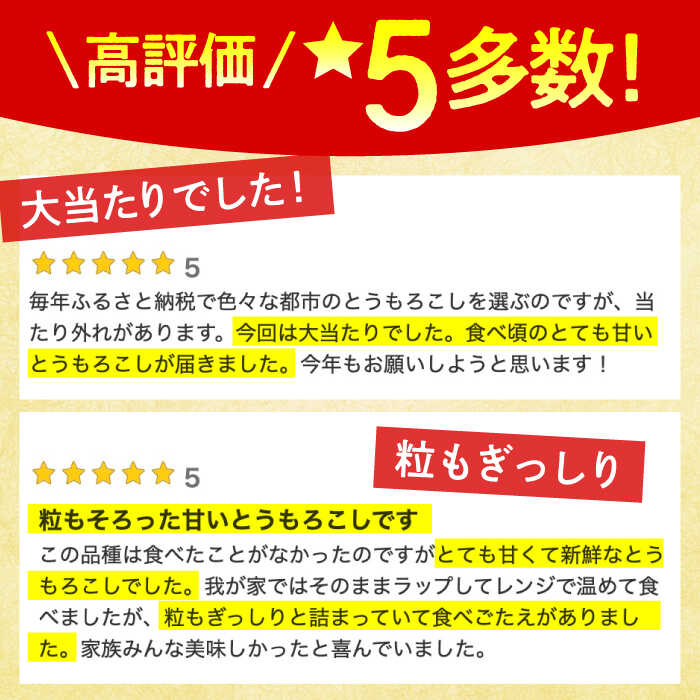 【ふるさと納税】【先行予約】＜2026年6月中旬以降発送】スイートコーン ゴールドラッシュ 8本〜10本 【高評価★4.8獲得】【八丁屋】 [HAO001] / スイートコーン 食品 野菜 とうもろこし トウモロコシ 甘い - 画像2
