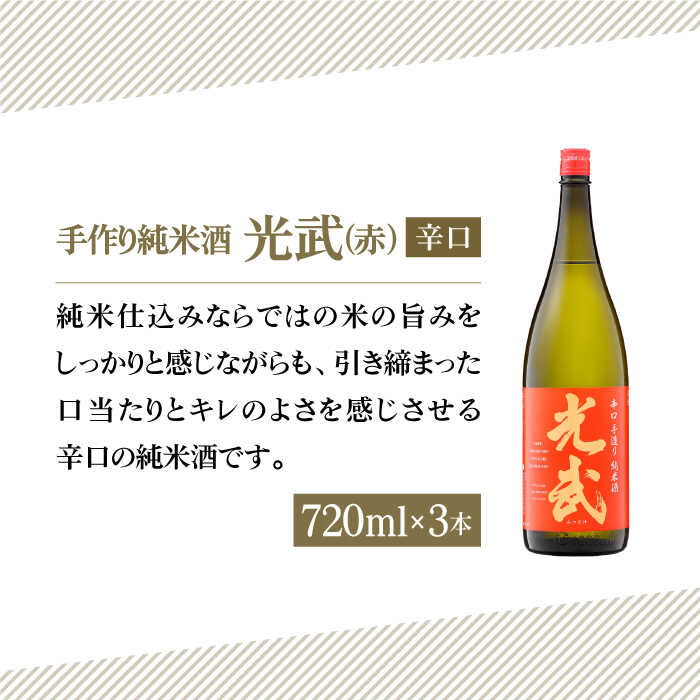 【ふるさと納税】【The SAGA 認定酒】手造り純米酒 光武 飲み比べセット720ml×6本（2種×3本)【白木酒店】日本酒 純米酒 四合瓶[HAQ038] サムネイル2