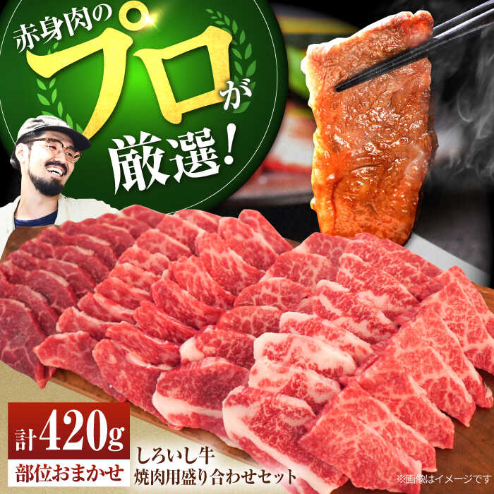 【レビューキャンペーン対象品！】【希少部位の赤身肉セット！】佐賀県産しろいし牛 焼肉用盛り合わせセット 420g (希少部位)【佐賀セントラル牧場】和牛 ランキング 人気 厚切り 食べ比べ BBQ 牛肉 焼き肉 冷凍 佐賀県 白石町 [IAH001]