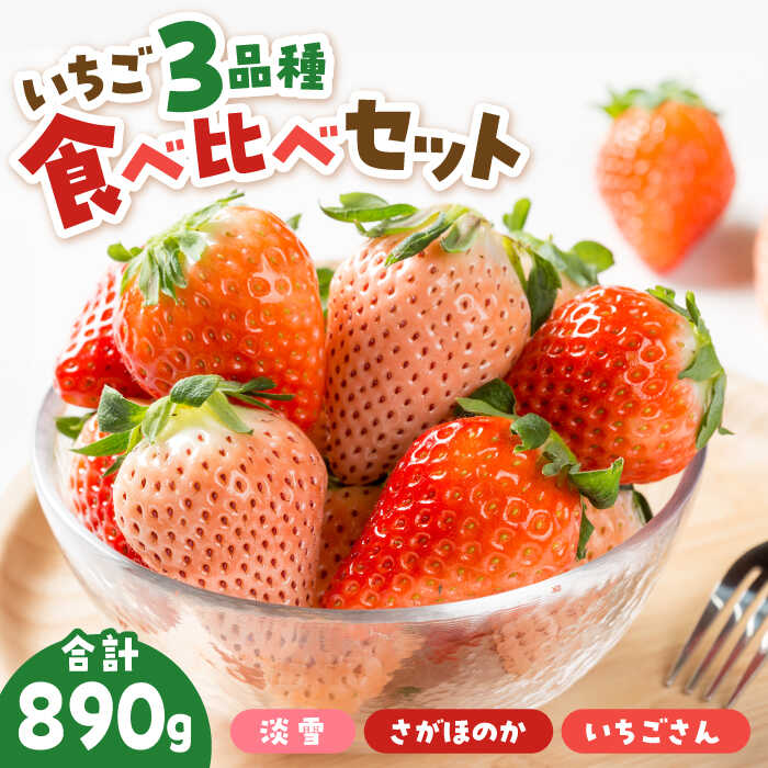 【先行予約】いちご 3品種 食べ比べセット【岸川農園】農家直送 希少 苺 いちご イチゴ 白イチゴ 果物 フルーツ 淡雪 さがほのか いちごさん 佐賀県 白石町 [IAP029]