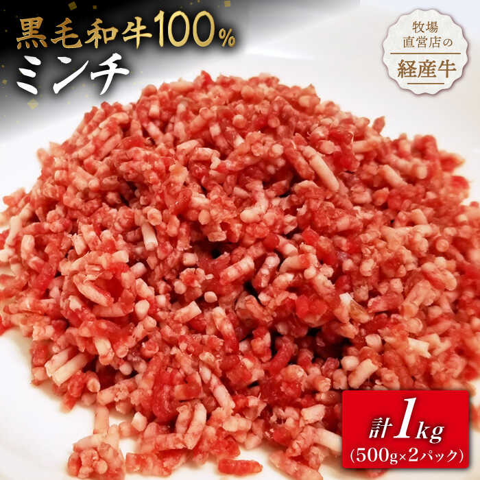 牧場直営店の黒毛和牛100%ミンチ 1000g (500g×2パック)【川崎畜産】黒毛和牛 ミンチ 定期便1kg 100% 牛肉 ひき肉 牧場直営 国産 和牛 冷凍 便利 粗挽き 細挽き ハンバーグ 人気 おすすめ 佐賀県 白石町 [IAX004]