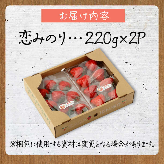 【ふるさと納税】 【先行予約】【農家直送】 いちごに想いをのせて「恋みのり」220g×2パック 【鐘ヶ江農園】 イチゴ 苺 直送 新鮮 果物 フルーツ 産地直送 佐賀県 白石町 [IBH001] サムネイル3