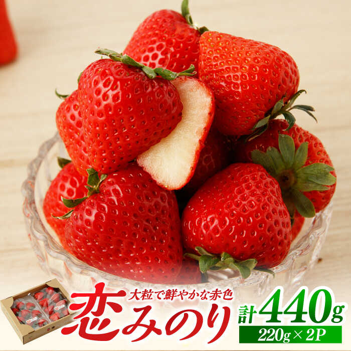 【先行予約】【農家直送】 いちごに想いをのせて「恋みのり」220g×2パック 【鐘ヶ江農園】 イチゴ 苺 直送 新鮮 果物 フルーツ 産地直送 佐賀県 白石町 [IBH001]