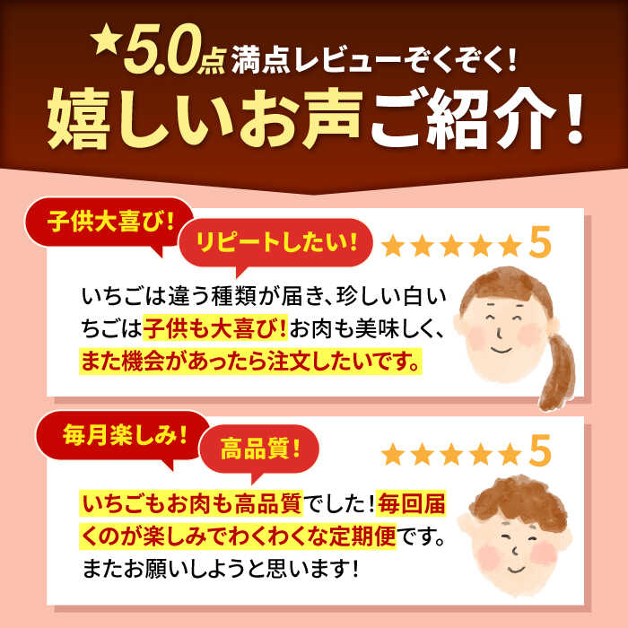 【ふるさと納税】【R8年2月以降発送】【全6回定期便】産地直送！白石町産 いちごと牛肉の贅沢定期便 / イチゴ 苺 果物 フルーツ お肉 肉 ステーキ 焼肉 すき焼き しゃぶしゃぶ 佐賀県 白石町 [IZZ009] サムネイル3