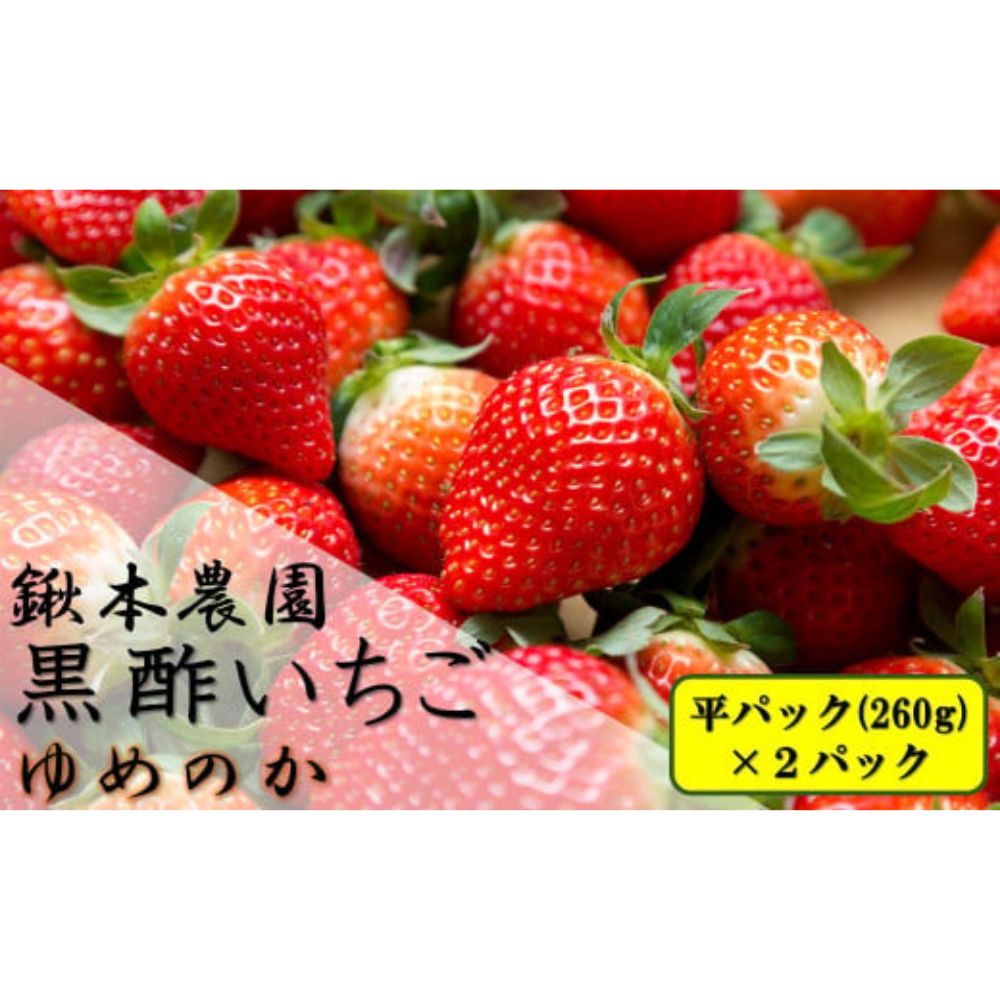 N-243 鍬本農園の黒酢いちご(ゆめのか)　平パック　260g×2パック