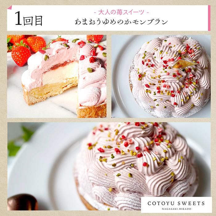 【ふるさと納税】【全3回定期便】「贅沢スイーツが毎月届く！」大人のスイーツ 定期便B / 心優 －Cotoyu Sweets－ | ケーキ スイーツ 長崎県 ホールケーキ マンゴー タルト いちご あまおう モンブラン チーズケーキ お取り寄せ ギフト 贈答 コトユスイーツ お楽しみ - 画像3