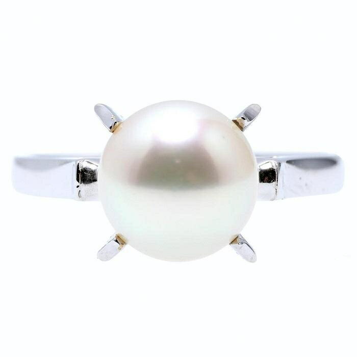 【ふるさと納税】【数量限定】あこや真珠（8mm珠）シンプルリング/K18WG | リング 指輪 長崎県 長崎 九州 楽天ふるさと 納税 支援品 返礼品 支援 アコヤ アコヤ真珠 あこや真珠 真珠 パール ファッション レディース 女性 アクセサリー アクセ 特産品 サムネイル3