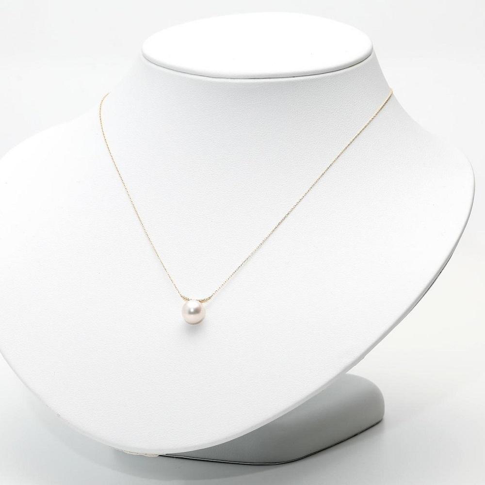 【ふるさと納税】あこや真珠（8mm珠）ダイヤ入りペンダント/K18YG 珠 | ネックレス 長崎県 長崎 九州 楽天ふるさと 納税 支援品 返礼品 支援 あこや アコヤ アコヤ真珠 あこや真珠 真珠 パール ファッション レディース 女性 アクセサリー アクセサリ アクセ 特産品 サムネイル3