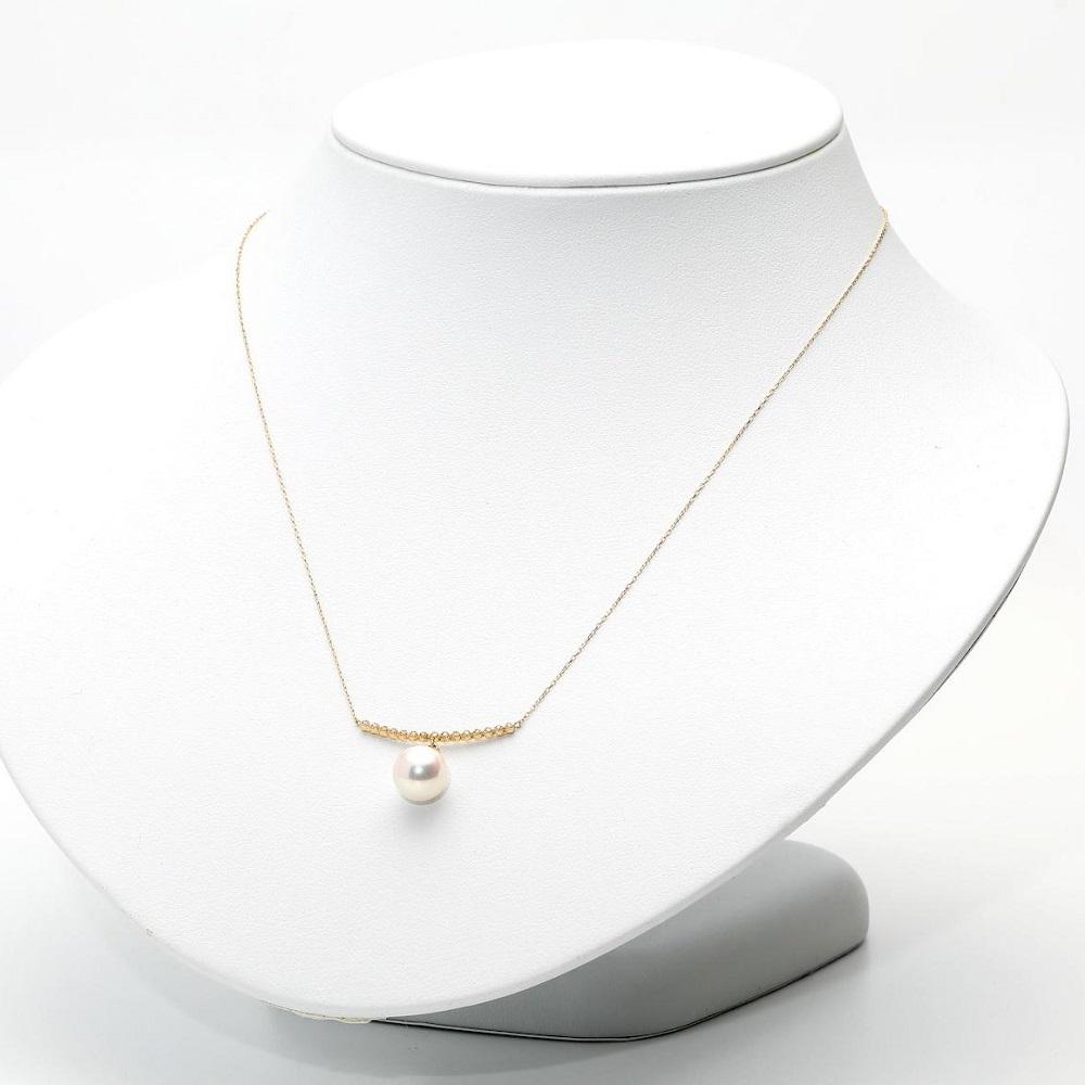 【ふるさと納税】あこや真珠（8.5mm珠）ダイヤ入りデザインペンダント/K18YG | ネックレス 長崎県 長崎 九州 楽天ふるさと 納税 支援品 返礼品 あこや アコヤ アコヤ真珠 あこや真珠 真珠 パール ファッション レディース 女性 アクセサリー サムネイル3