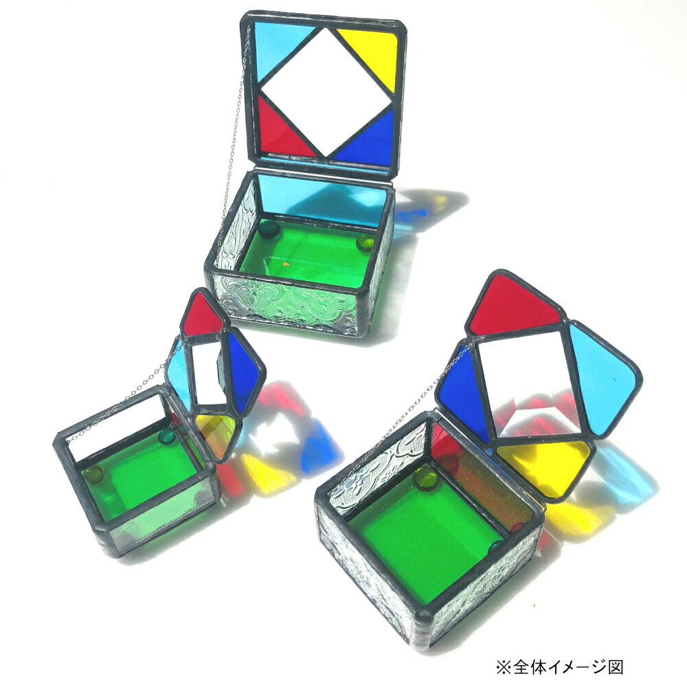 【ふるさと納税】NAGASAKI☆ジュエリーボックス（小）縦5cm×横5cm×高さ2.5cm ステンドグラス ガラス ステンドガラス ガラス細工 硝子 アクセサリーボックス 小物入れ 長崎 九州 国産 長崎県 長崎市 送料無料 サムネイル2