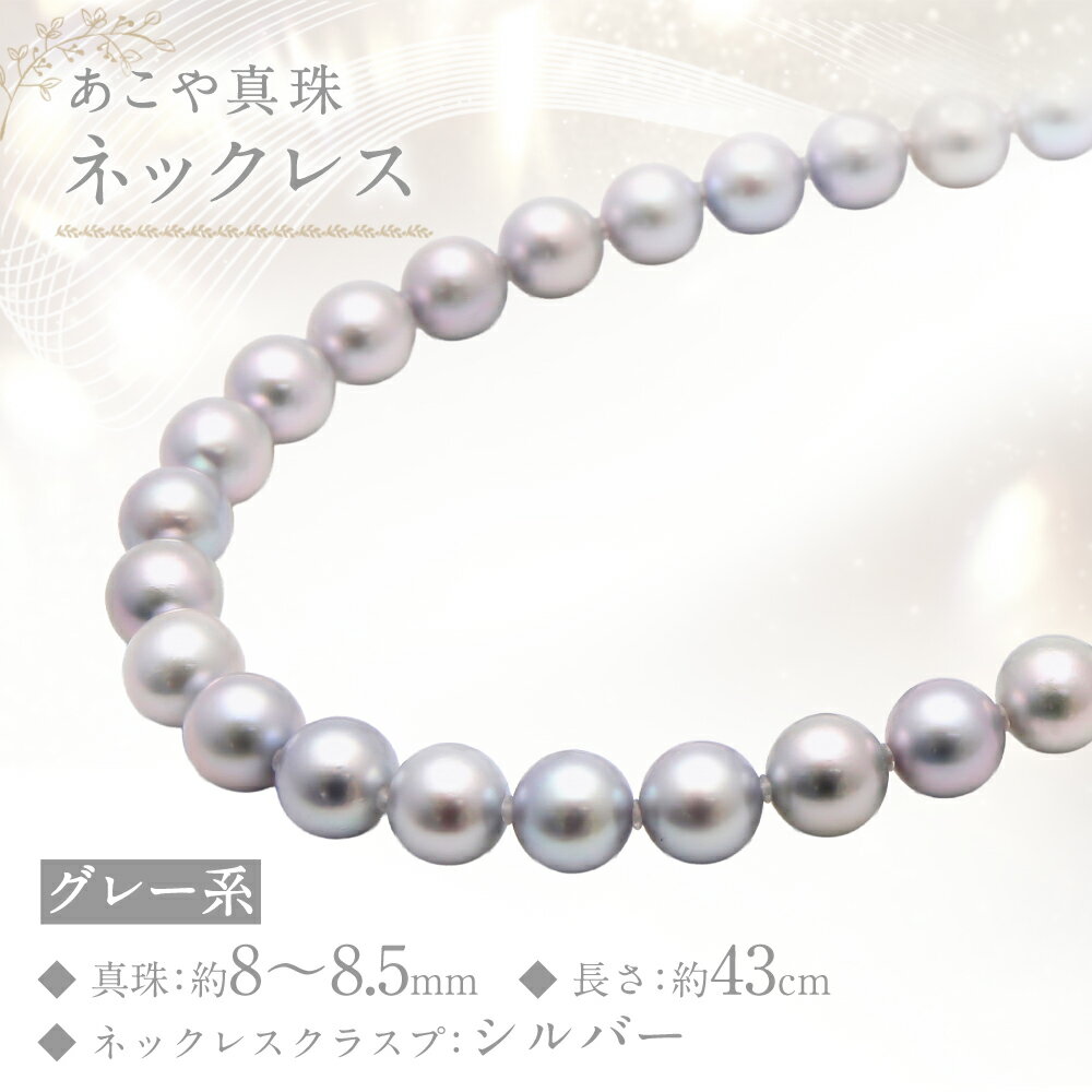 【ふるさと納税】あこや真珠 8-8.5mm グレー系 ネックレス 約43cm お手入れセット付 真珠 グレーパール パール アクセサリー ジュエリー フォーマル 長崎 国産 九州 長崎県 長崎市 送料無料 サムネイル2