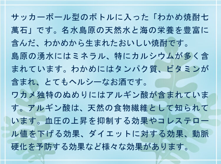 【ふるさと納税】 CA007 山崎本店酒造場 サッカーボール型ボトル わかめ焼酎 720mL [ 焼酎 サッカー ギフト 贈り物 かわいい 陶器 置物 プレゼント 長崎県 島原市 ] サムネイル3