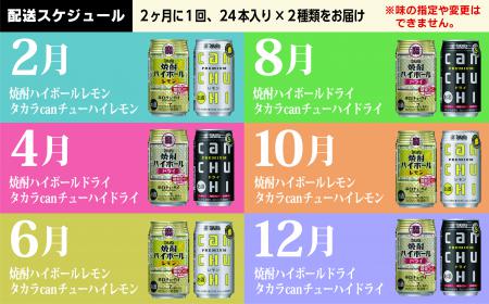 【ふるさと納税】 タカラ「焼酎ハイボール」「タカラcanチューハイ」350ml 厳選4種 定期便 6回コース 【チューハイ 缶チューハイ 缶酎ハイ ハイボール お楽しみ 人気 4種 定期便 288本 2か月に1回 長崎県 島原市】 サムネイル3