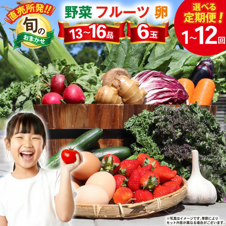 野菜 フルーツ 卵 旬のおまかせ セット 選べる お届け回数 (野菜・フルーツ13〜16品目、卵6玉) [ 野菜セット 定期便 3回 6回 12回 果物 たまご 鶏卵 産地直送 厳選 長崎県 島原市 422037021] レビューキャンペーン