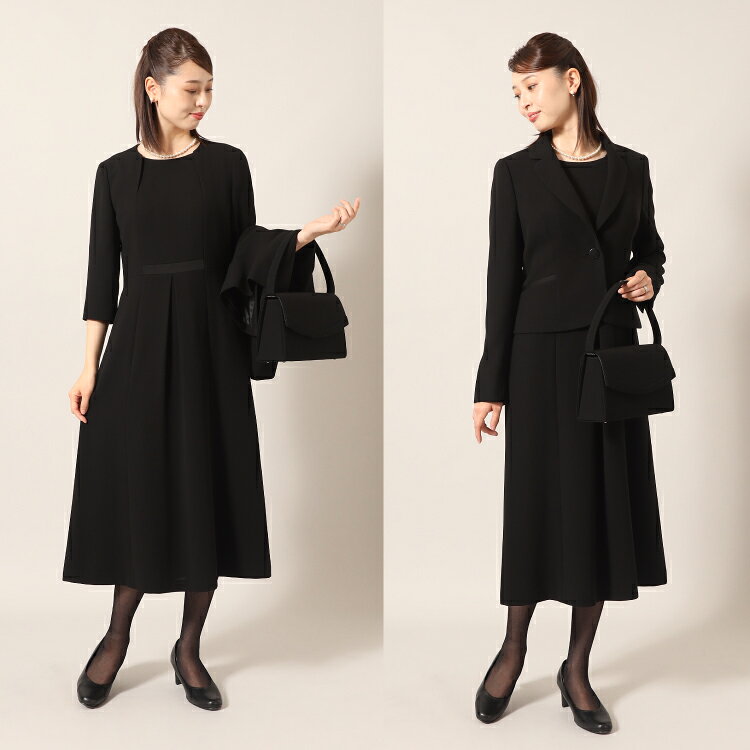 【ふるさと納税】 AI368 Marycoco 家庭で洗える 前開き ブラック フォーマル アンサンブル [MKV-0309 ジャケット ワンピース 長袖 レディース セットアップ きれいめ メアリーココ 長崎県 島原市 ] サムネイル2