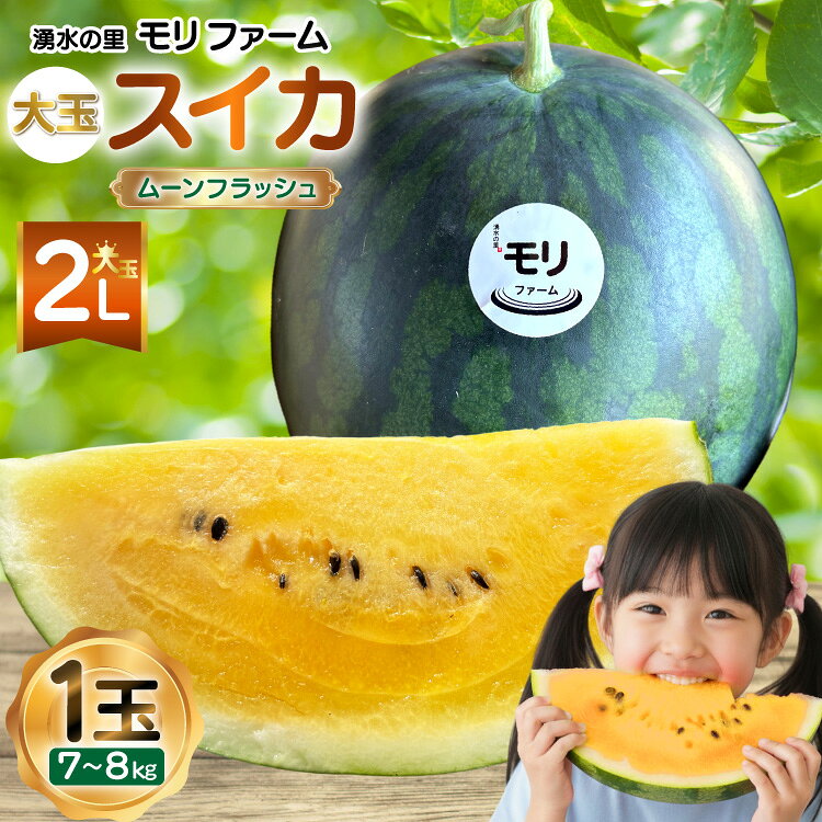 AJ457 【令和8年度出荷分】 湧水の里 モリファーム 大玉スイカ ムーンフラッシュ 2L 7〜8kg 1玉 [ 先行予約 数量限定 すいか スイカ 西瓜 フルーツ 果物 長崎 長崎県 島原市 ]