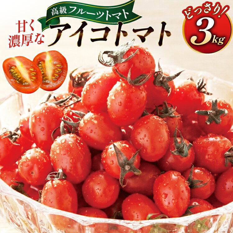 BA001 全国にファンがいる高級フルーツトマト アイコ どっさり！3kg [トマト フルーツトマト 3キロ 山口農園 長崎県 島原市]