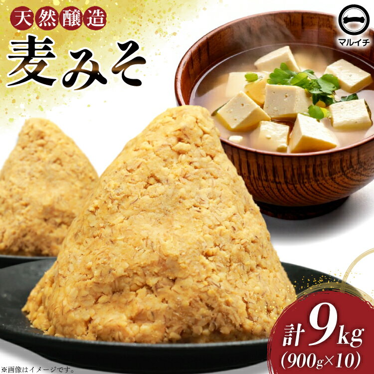AI230 天然醸造 麹たっぷり優しい 麦みそ 900g 10個 計9kg [ 味噌 みそ 国産 麦味噌 マルイチ 塚原食品本舗 長崎県 島原市 ]