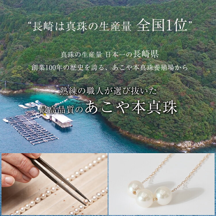 【ふるさと納税】 AI395 Marycoco あこや本真珠 7mm 3粒 パールスルーネックレス ケース付 [NK80-3gs ネックレス パールネックレス パール 真珠 本真珠 アコヤ真珠 アコヤ本真珠 ジュエリー アクセサリー メアリーココ 長崎県 島原市 ] サムネイル2
