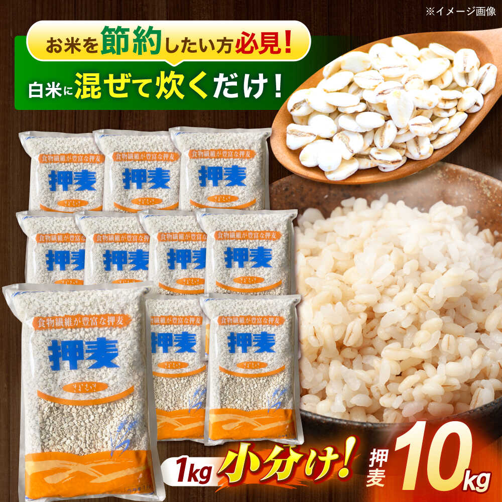 押麦「長崎御島」1kg×10袋 計10kg / 麦 むぎ 押麦 はだか麦 麦味噌 雑穀 雑穀米 食物繊維 長崎県産 米 こめ コメ ※ / 諫早市 / 有限会社伊東精麦[AHBU009]