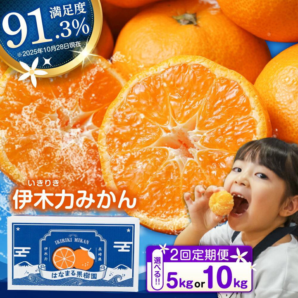 【2回定期便】※【2026年11月上旬より順次発送／先行予約】伊木力みかん(家庭用) 5kg・10kg / みかん ミカン 蜜柑 柑橘 フルーツ ふるーつ 果物 くだもの 定期便 みかん定期便 / 諫早市 / 山野果樹園[AHCF008]