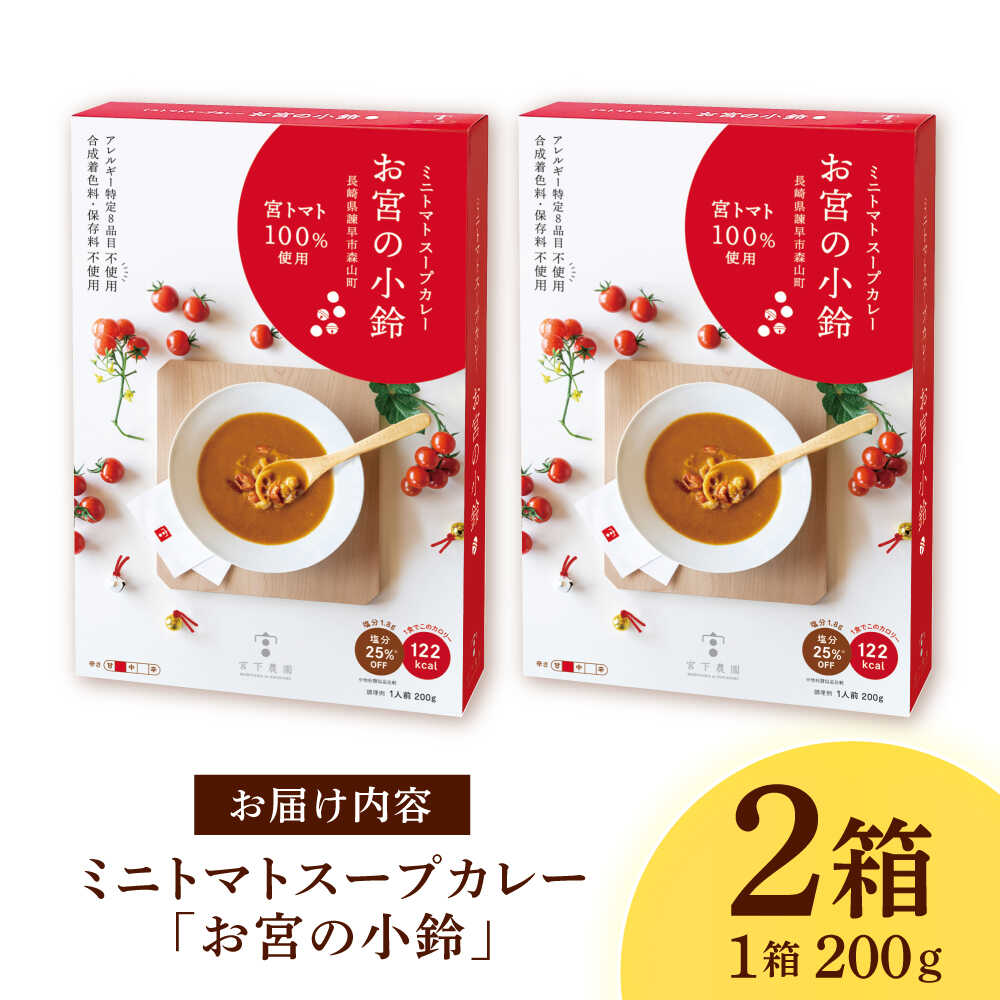 【ふるさと納税】ミニトマトスープカレー「お宮の小鈴」(200g) 2個 / カレー レトルト レトルトカレー ミニトマト トマト スープカレー とまと / 諫早市 / 宮下農園[AHCG030] - 画像2