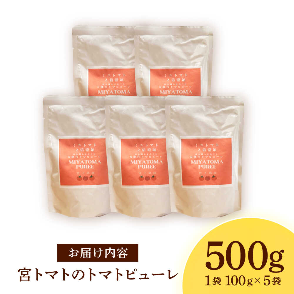 【ふるさと納税】宮トマトのトマトピューレ 100g×5 / トマト ピューレ 濃縮ピューレ とまと 100％ / 諫早市 / 宮下農園[AHCG034] - 画像2