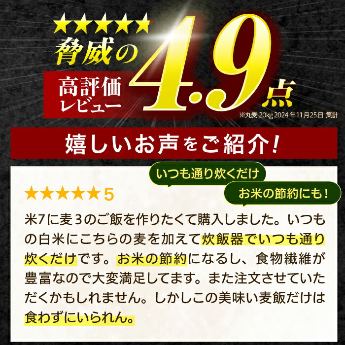 【ふるさと納税】【最速発送】長崎県産 丸麦 10~20kg / 麦 むぎ 雑穀 雑穀米 麦ごはん 麦飯 麦みそ 食物繊維 長崎県産 米 こめ コメ ※ / 諫早市 / 有限会社伊東精麦[AHBU005]スピード配送 発送 最速発送 すぐ発送 サムネイル3