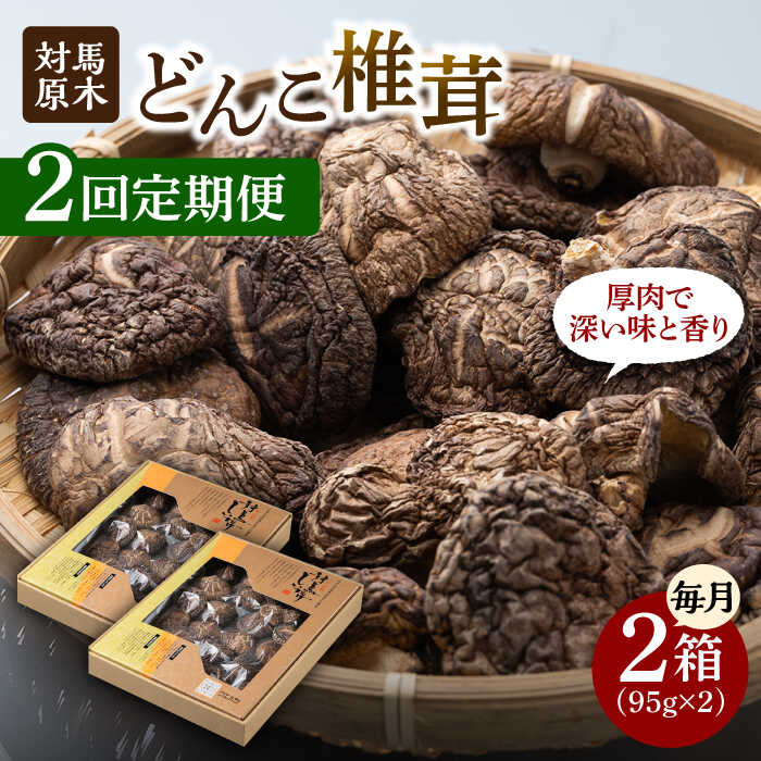 【全2回定期便】対馬 原木 どんこ椎茸 2箱《対馬市》【うえはら株式会社】 対馬産 肉厚 しいたけ 乾燥 きのこ 贈り物[WAI111]