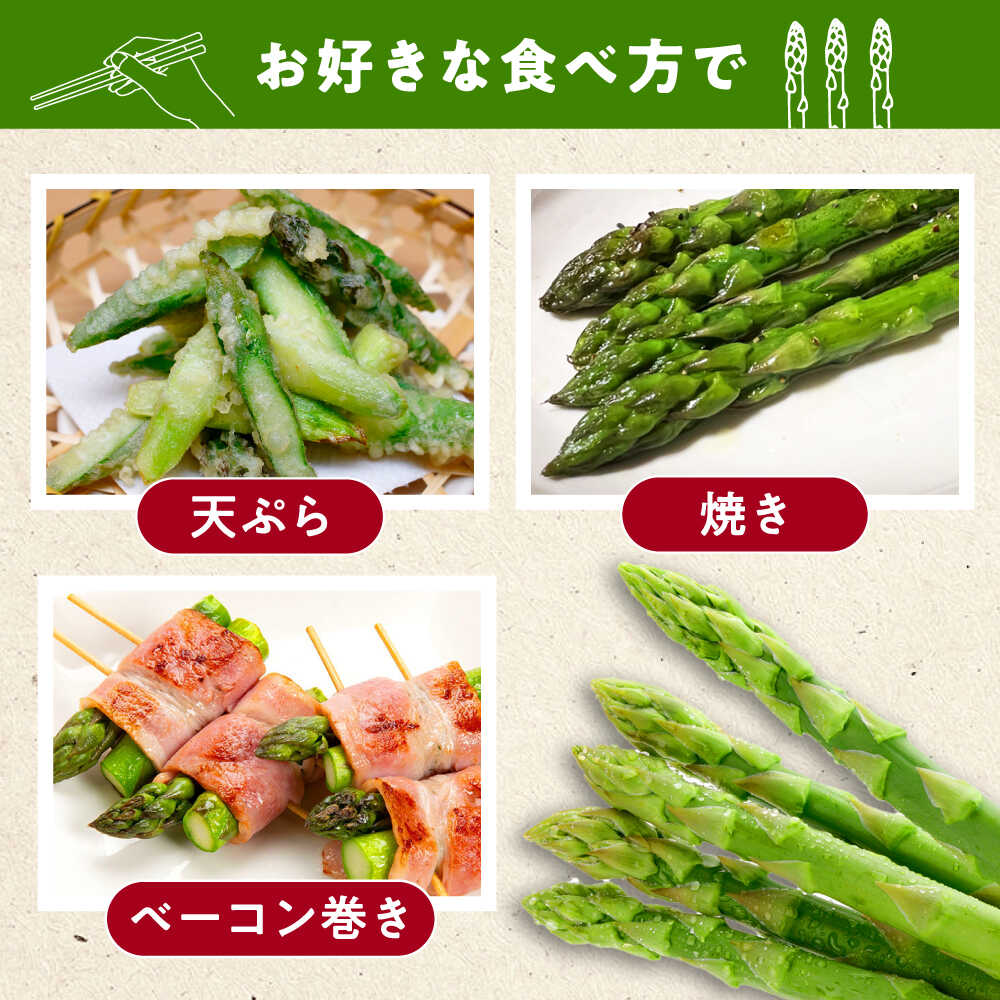 【ふるさと納税】【3月中旬以降順次発送】朝採れアスパラガス1kg 《対馬市》 【農家くんのアスパラファーム】 冷蔵 アスパラ とれたて 新鮮 野菜 産地直送 [WCT001] - 画像3