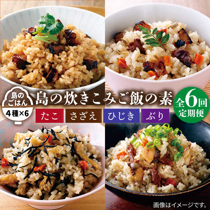 【全6回定期便】島の炊き込みご飯の素[JAH069] 炊き込みご飯 たき込みご飯 たこ さざえ ひじき ブリ セット 詰め合わせ 66000 66000円