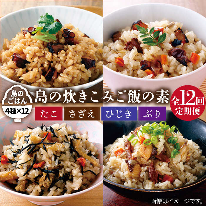【全12回定期便】島の炊き込みご飯の素[JAH070] 炊き込みご飯 たき込みご飯 たこ さざえ ひじき ブリ セット 詰め合わせ 132000 132000円