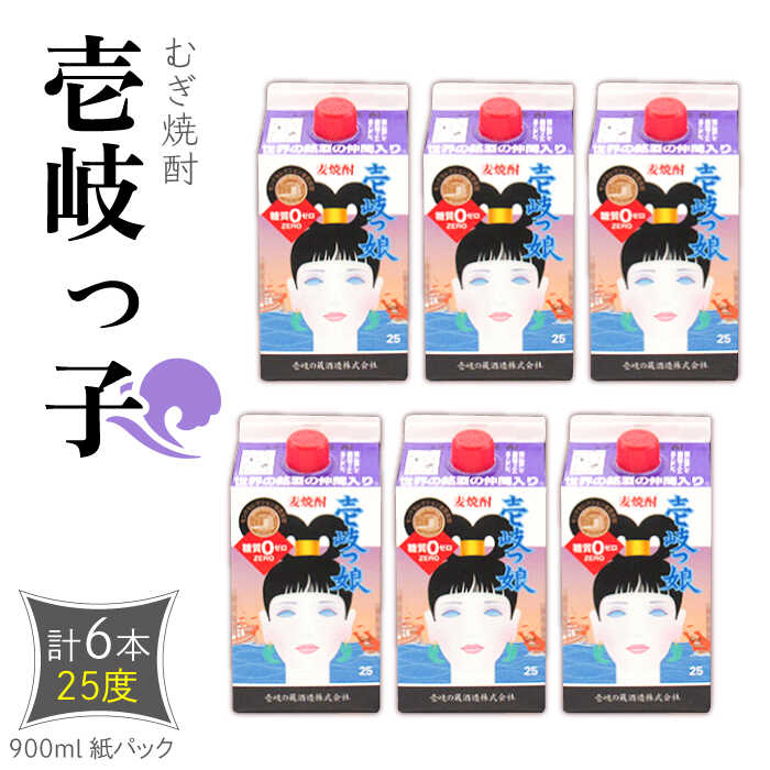 麦焼酎 壱岐っ娘 25度 900ml 紙パック 計6本 《壱岐市》【天下御免】 むぎ焼酎 焼酎 麦 酒 お酒 [JDB348] 24000 24000円 のし プレゼント ギフト