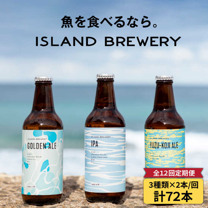 【全12回定期便】クラフトビール 6本詰め合わせ（3種類×2本）【ISLAND BREWERY】 [JED020] ビール お酒 飲み比べ セット 瓶ビール 飲みくらべ 204000 204000円 冷蔵配送