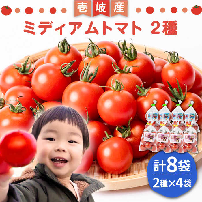 ミディアムトマト 2種 （フルティカ・シンディースイート） 計8袋《壱岐市》【ISLAND FARM】[JFL001] トマト 生鮮 野菜 食べ比べ 13000 13000円 1万 冷蔵配送