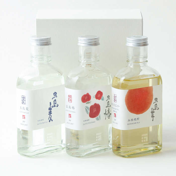 【ふるさと納税】7日程度発送）本格焼酎 アソートセット3D 180ml×3本セット （五島麦・五島椿・五島芋 紅はるか 樽熟成） お酒 飲み比べ 麹 芋焼酎 化粧箱 五島市/五島列島酒造[PAH034] スピード 最短 最速 発送 サムネイル3