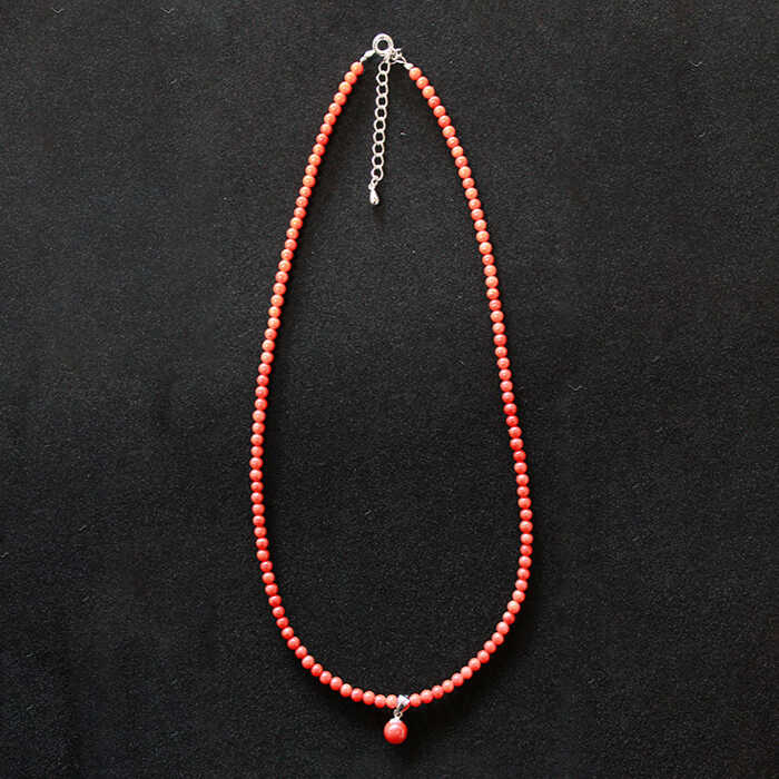 【ふるさと納税】【最高級の珊瑚を匠がデザイン！】発色がきれいな赤！赤珊瑚ペンダントネックレス 五島市/出口さんご [PBK003] サンゴ アクセサリー おしゃれ プレゼント 贈り物 サムネイル2