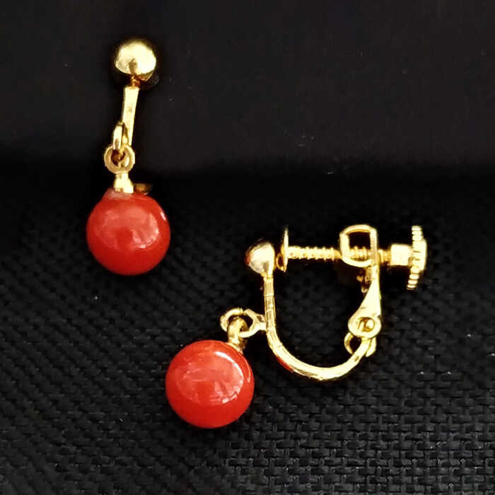 【ふるさと納税】【最高級の珊瑚を匠がデザイン！】発色がきれいな赤！　赤珊瑚イヤリングブラ 五島市/出口さんご [PBK007] サンゴ アクセサリー おしゃれ プレゼント 贈り物 - 画像2