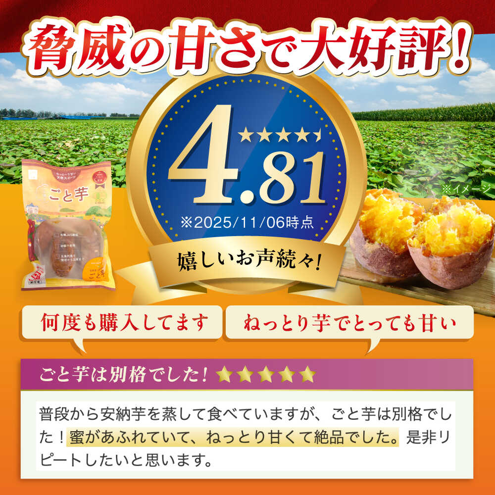 【ふるさと納税】【3回定期便】【3年連続日本一】焼き芋 ごと芋 300g×8袋 五島市/ごと[PBY046] ごと焼き 焼き芋 さつまいも 冷凍 簡単 レンジ レンジで簡単 サツマイモ おやつ 小分け さつまいも 芋 - 画像3