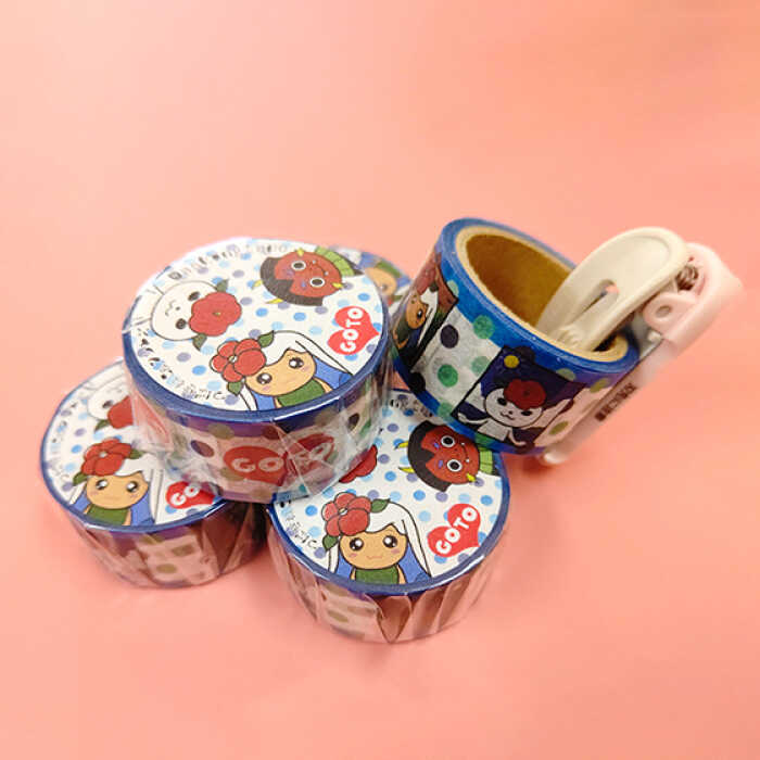 【ふるさと納税】つばきねこ&フレンズ Tシャツ&マステセット 半袖 かわいい カジュアル マスキングテープ 文房具 デザイン かわいい【stationery 光洋社】 [PDF012] サムネイル3