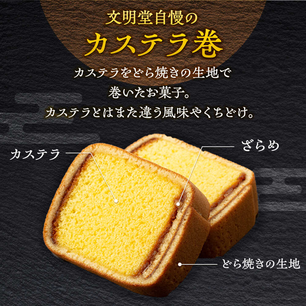 【ふるさと納税】カステラ巻 1箱 （12個入） 個包装 長崎 土産 ギフト 常温 五島市 / 文明堂総本店 [PEO009] 和菓子 洋菓子 詰め合わせ 化粧箱 贈答 - 画像3